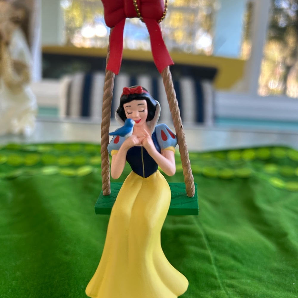 Snow White Swing Ornament Christmas Blue Bird
